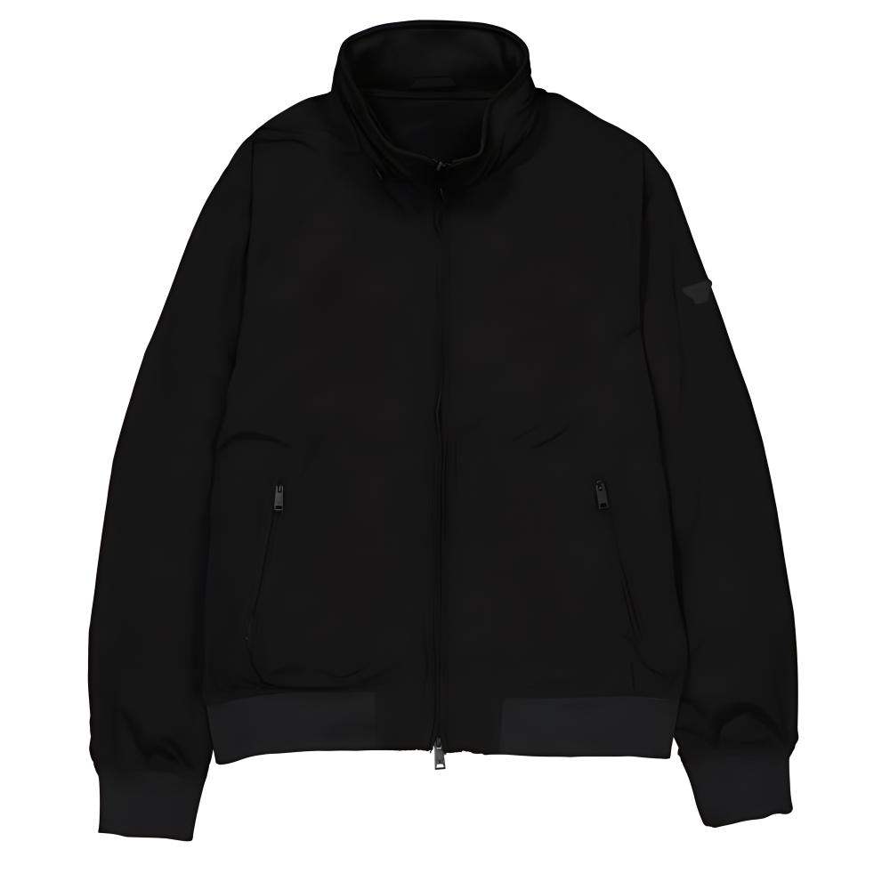 Emporio Armani Black Solid Zip-Up Jacket with Stand Collar 8N1B53-1NKRZ-0999