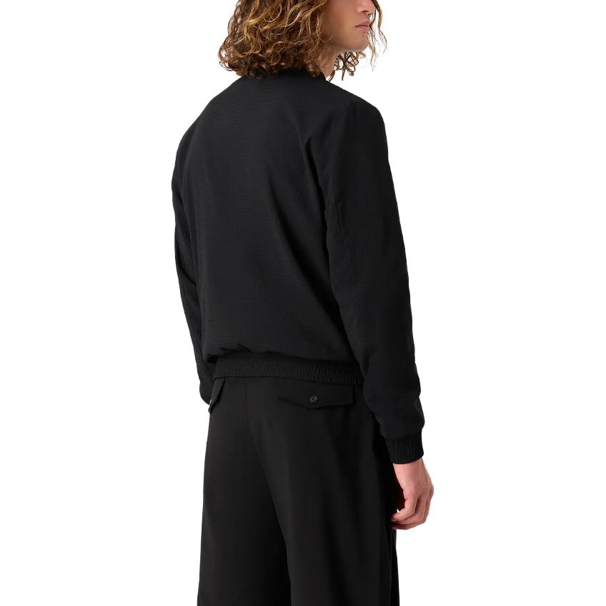 Emporio Armani Black Solid Zip-Up Jacket with Stand Collar H41R28-E1082-1999 圖 4