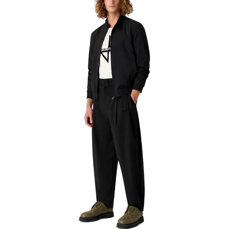 Emporio Armani Black Solid Zip-Up Jacket with Stand Collar H41R28-E1082-1999 圖 5