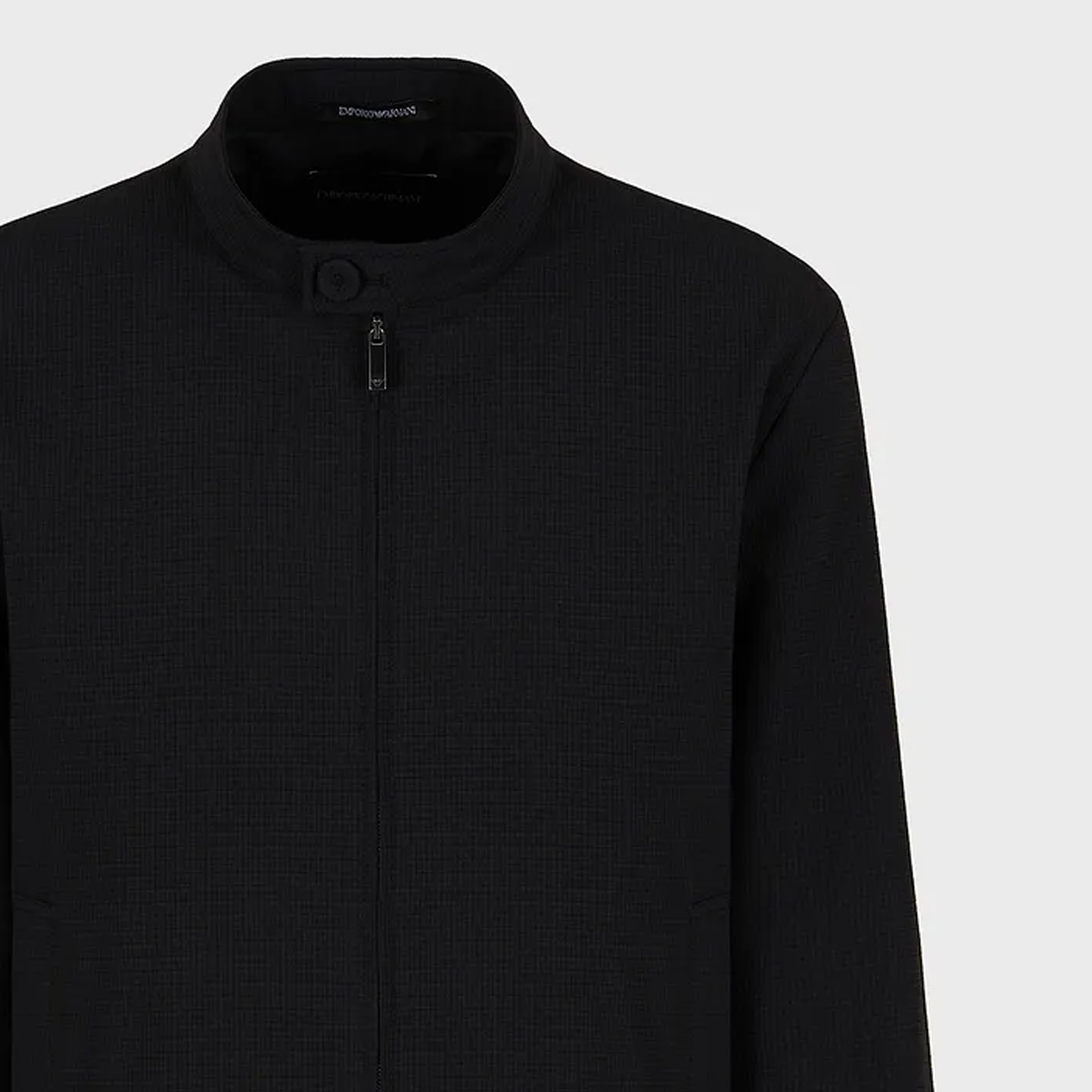 Emporio Armani Black Solid Zip-Up Jacket with Stand Collar H41R28-E1082-1999 圖 7