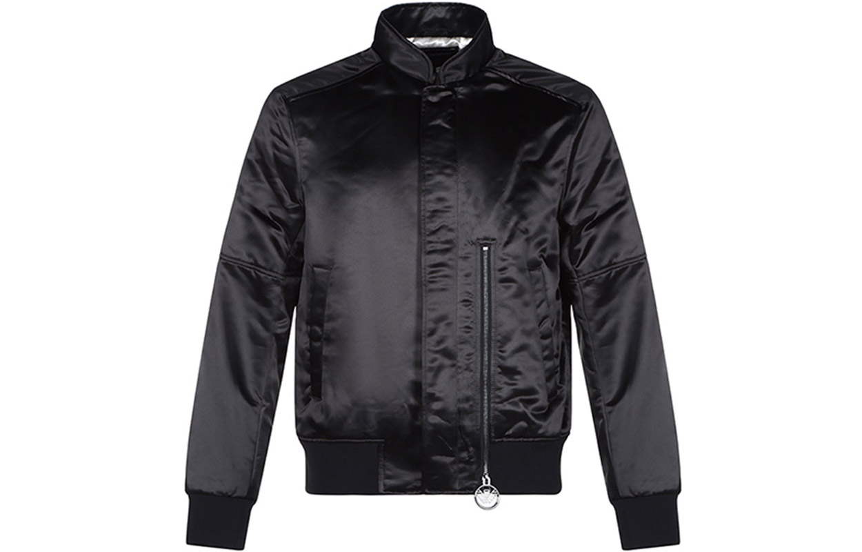 Emporio Armani Black Solid Zipper Jacket with Embroidered Back 6H1BL7-1NYCZ-0008