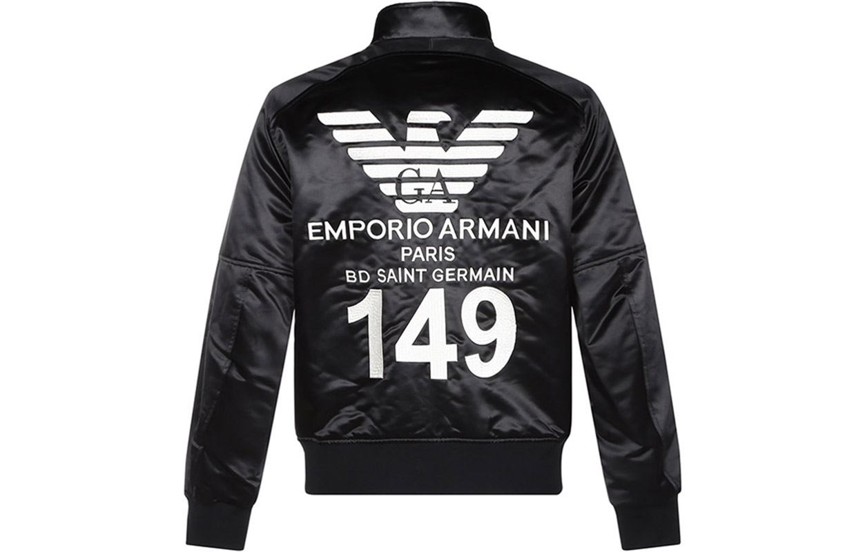 Emporio Armani Black Solid Zipper Jacket with Embroidered Back 6H1BL7-1NYCZ-0008 圖 3