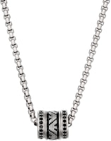 Emporio Armani Black Stainless Steel Beaded Pendant Necklace for Men. EGS2977040 Emporio Armani Black Stainless Steel Beaded Pendant Necklace for Men. EGS2977040