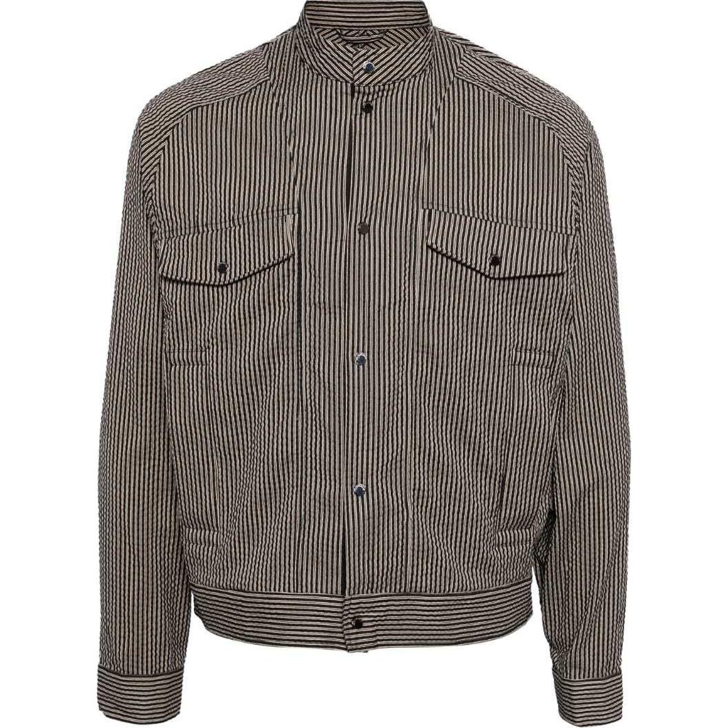 Emporio Armani Black Striped Full-Print Bomber Jacket Long Sleeve 3D1BL6-1NPIZ-BLACK