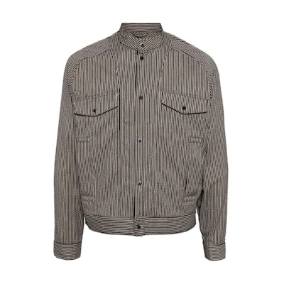 Emporio Armani Black Striped Full-Print Bomber Jacket Long Sleeve 3D1BL6-1NPIZ-BLACK