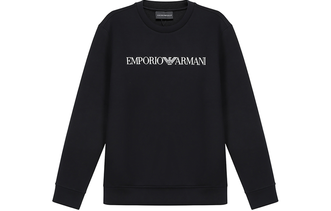 Emporio Armani Black Sweatshirt with Logo Lettering 6H1MP1-1JDSZ-0002
