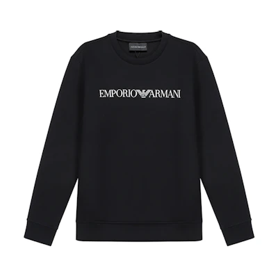 Emporio Armani Black Sweatshirt with Logo Lettering 6H1MP1-1JDSZ-0002