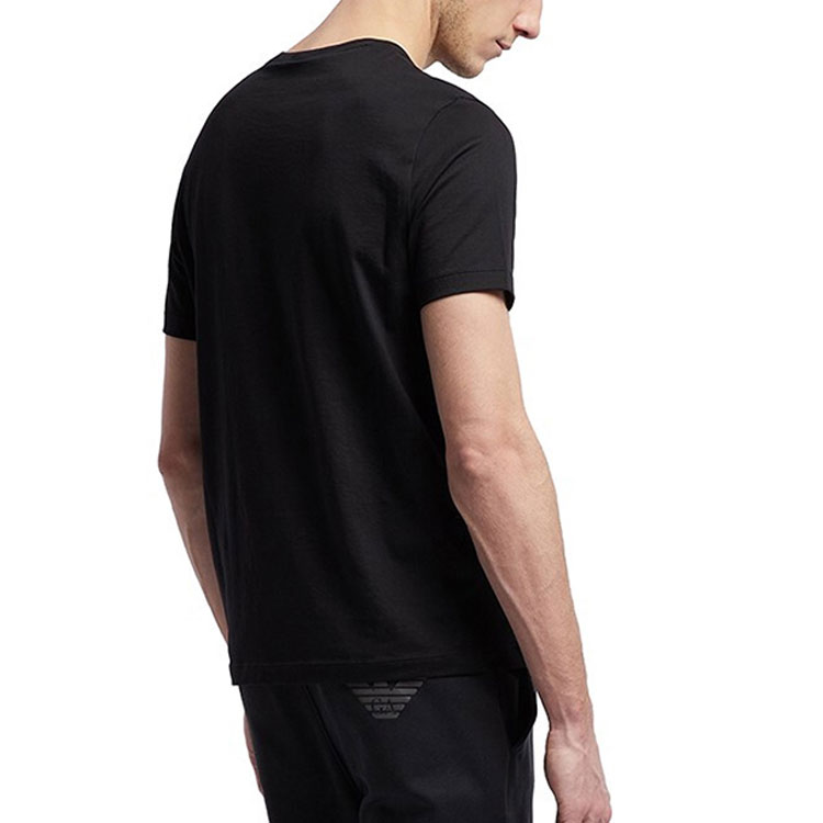 Shop エンポリオアルマーニ ブラックTシャツ ゴールドロゴ入り 3G1TM4-1JHRZ-0999