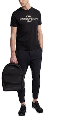 エンポリオアルマーニ ブラックTシャツ ゴールドロゴ入り 3G1TM4-1JHRZ-0999 Purchase エンポリオアルマーニ ブラックTシャツ ゴールドロゴ入り 3G1TM4-1JHRZ-0999