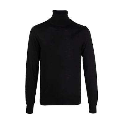 EMPORIO ARMANI Black Turtleneck Knitted Pullover Sweater FW21. 8N1M43-1M67Z-0999