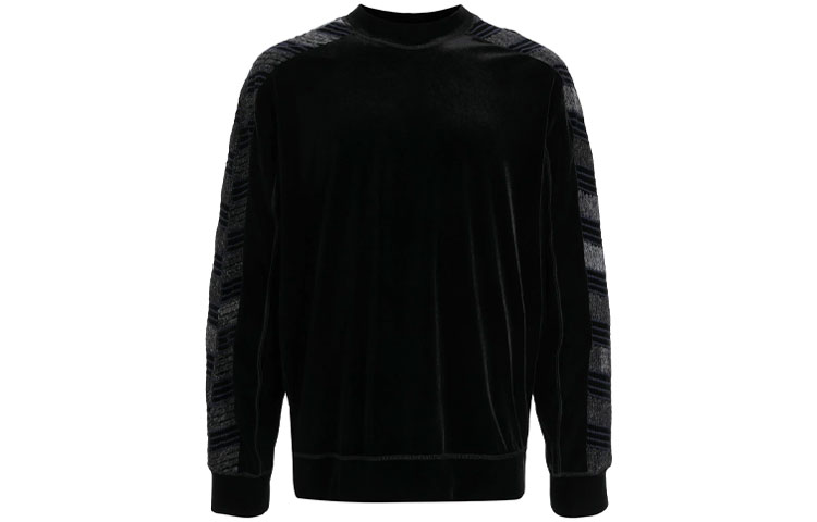 Emporio Armani Black Velvet Effect Striped Sweatshirt. 6K1M7V-1JW4Z-0999 圖 2