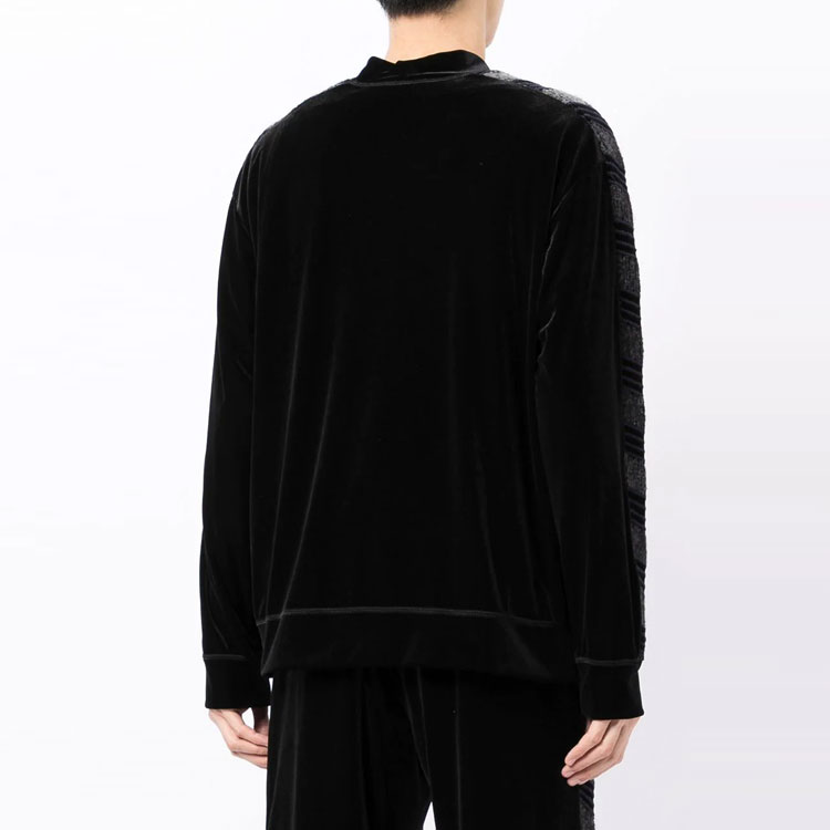Emporio Armani Black Velvet Effect Striped Sweatshirt. 6K1M7V-1JW4Z-0999 圖 4