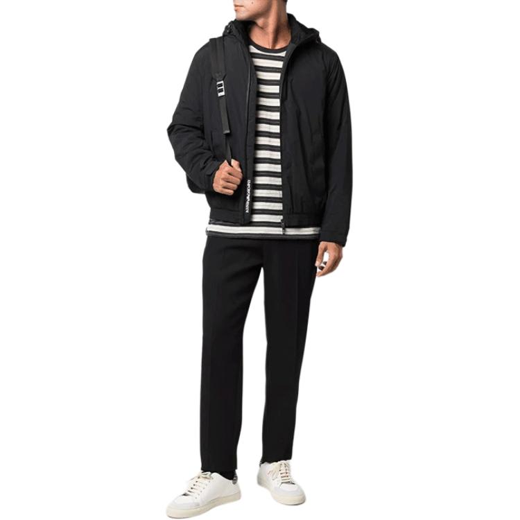 Emporio Armani Black Zip-Up Hooded Casual Jacket Long Sleeve 6K1BC6-1NQKZ-0999 圖 3
