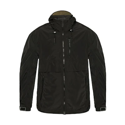 Emporio Armani Black Zip-Up Hooded Jacket 3H1B93-1NXGZ-0999