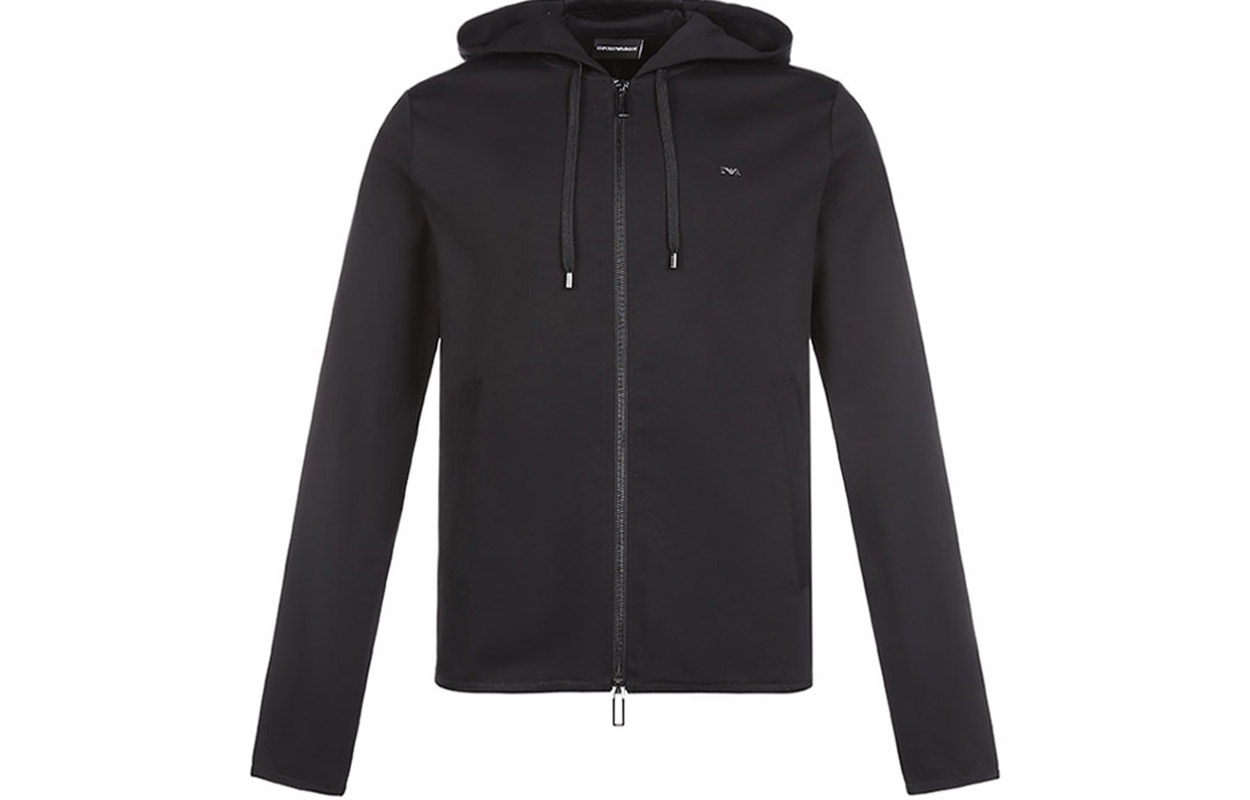 Emporio Armani Black Zip-Up Hoodie 8N1BN2-1JBTZ-0999