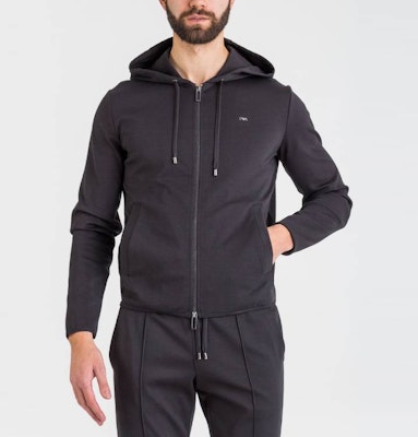 Emporio Armani 黑色拉链连帽衫 8N1BN2-1JBTZ-0999 Shop Emporio Armani 黑色拉链连帽衫 8N1BN2-1JBTZ-0999