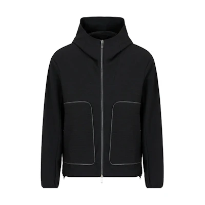 Emporio Armani Black Zip-Up Hoodie Jacket FW24 6D1B61-1NSCZ-0999
