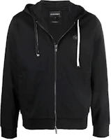 Emporio Armani Black Zip-Up Hoodie Jacket with Logo Patch 8N1MG0-1JBTZ-BLACK Emporio Armani Black Zip-Up Hoodie Jacket with Logo Patch 8N1MG0-1JBTZ-BLACK