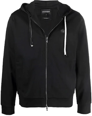 Emporio Armani Black Zip-Up Hoodie Jacket with Logo Patch 8N1MG0-1JBTZ-BLACK Buy Emporio Armani Black Zip-Up Hoodie Jacket with Logo Patch 8N1MG0-1JBTZ-BLACK