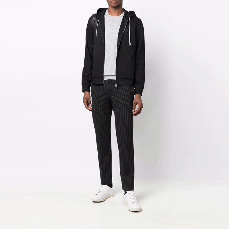 Emporio Armani Black Zip-Up Hoodie Jacket with Logo Patch 8N1MG0-1JBTZ-BLACK 圖 3