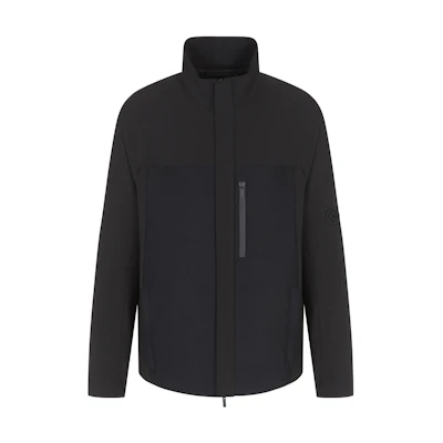 Emporio Armani Black Zip-Up Jacket with Stand Collar 3SGOB097T-000P1-UC99