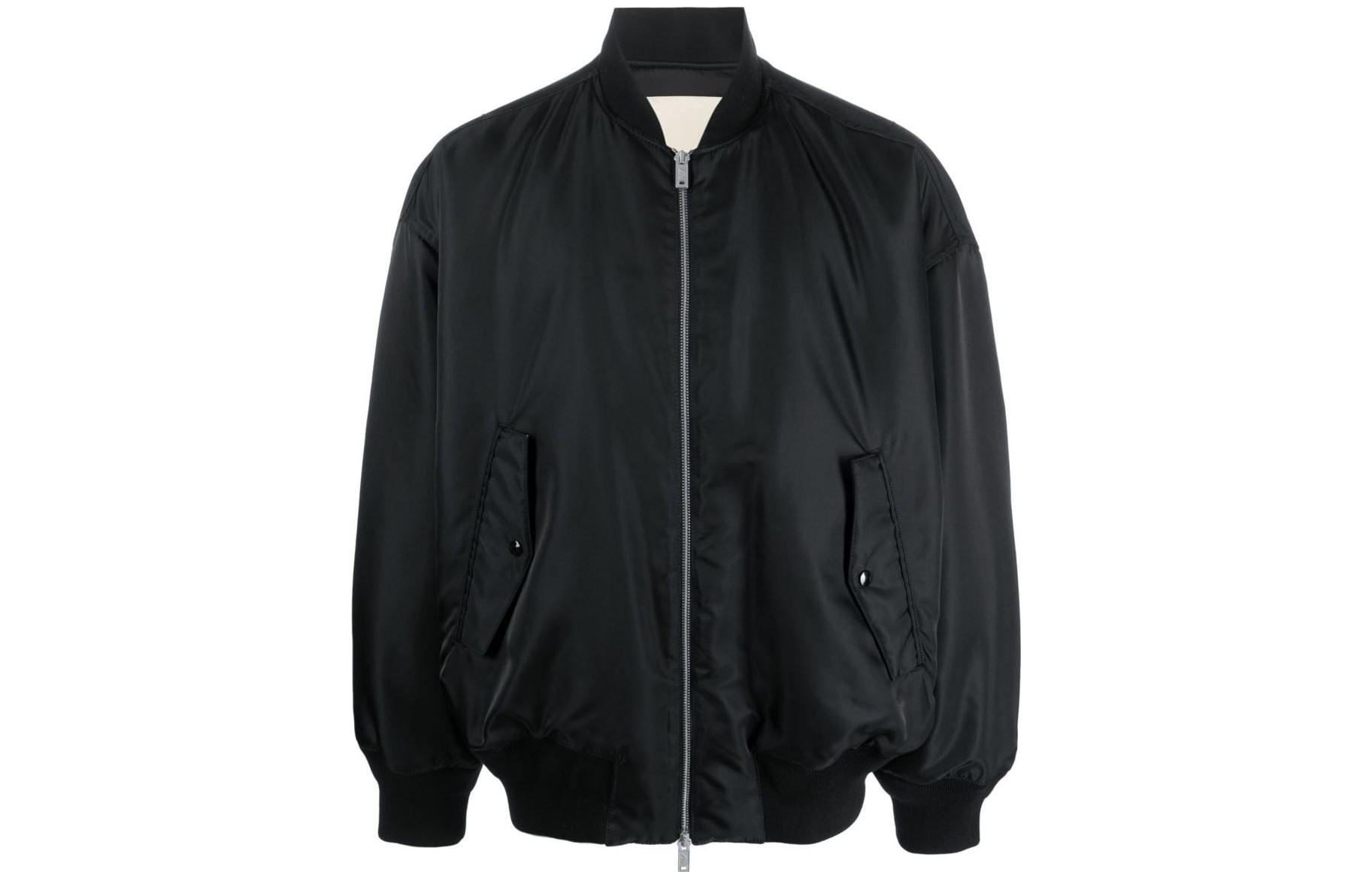 Emporio Armani Black Zip-Up Stand Collar Loose-Fit Jacket 6R1B9B1-K0UZ4-6007