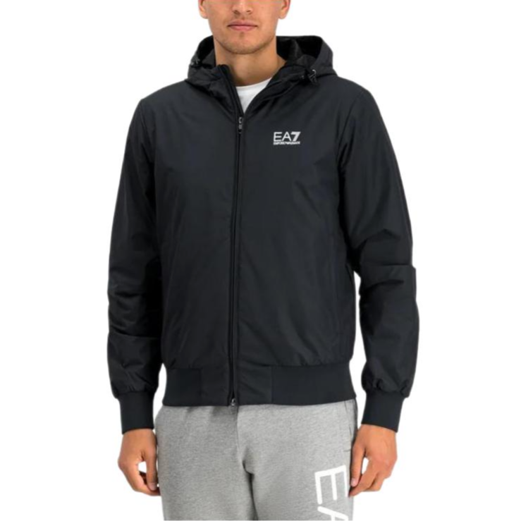 Emporio Armani Black Zip Hoodie Jacket with Letter Print Design 6GPB62-PN27Z-0578