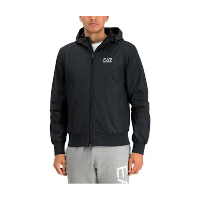 Emporio Armani Black Zip Hoodie Jacket with Letter Print Design 6GPB62-PN27Z-0578