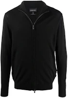 EMPORIO ARMANI Black Zipper Cardigan Sweater FW21 Solid Knit Design. 8N1MUZ1-MJXZ-0999 EMPORIO ARMANI Black Zipper Cardigan Sweater FW21 Solid Knit Design. 8N1MUZ1-MJXZ-0999