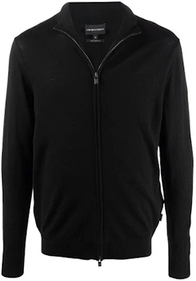 EMPORIO ARMANI 黑色拉链针织开衫毛衣 FW21 经典简约设计. 8N1MUZ1-MJXZ-0999 Buy EMPORIO ARMANI 黑色拉链针织开衫毛衣 FW21 经典简约设计. 8N1MUZ1-MJXZ-0999