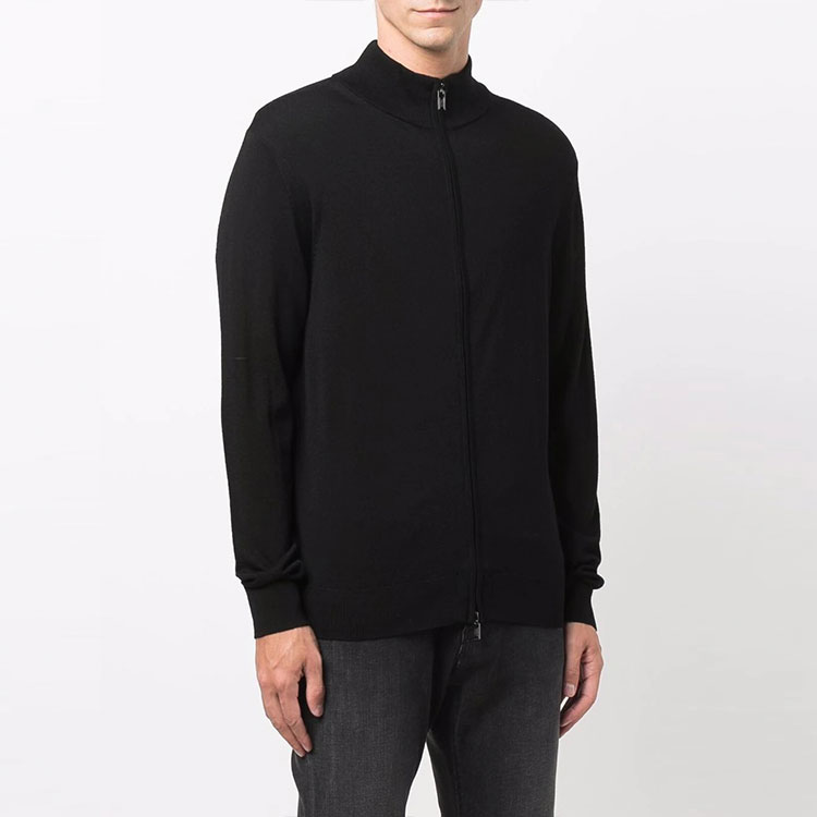 Purchase EMPORIO ARMANI 黑色拉链针织开衫毛衣 FW21 经典简约设计. 8N1MUZ1-MJXZ-0999
