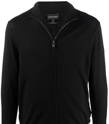 EMPORIO ARMANI 黑色拉链针织开衫毛衣 FW21 经典简约设计. 8N1MUZ1-MJXZ-0999 Sizing EMPORIO ARMANI 黑色拉链针织开衫毛衣 FW21 经典简约设计. 8N1MUZ1-MJXZ-0999