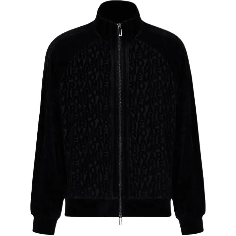 Emporio Armani Black Zipper Letter Logo High-Collar Jacket 6R1MG31-JJWZ1-00B1