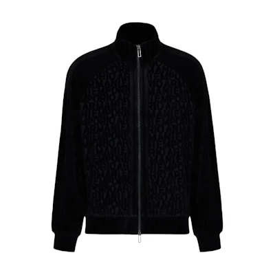 Emporio Armani Black Zipper Letter Logo High-Collar Jacket 6R1MG31-JJWZ1-00B1