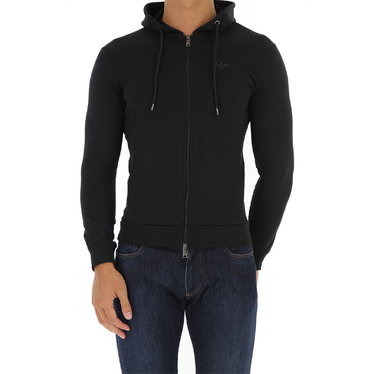 Emporio Armani Black Zipper Sweatshirt with Embroidered Logo 8N1M15-1J07Z-0999 圖 4