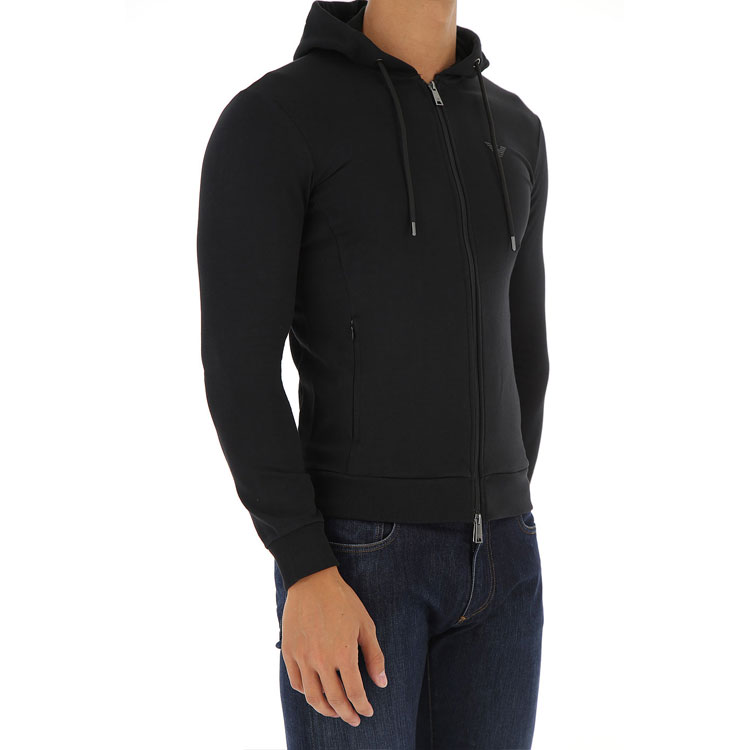 Emporio Armani Black Zipper Sweatshirt with Embroidered Logo 8N1M15-1J07Z-0999 圖 6