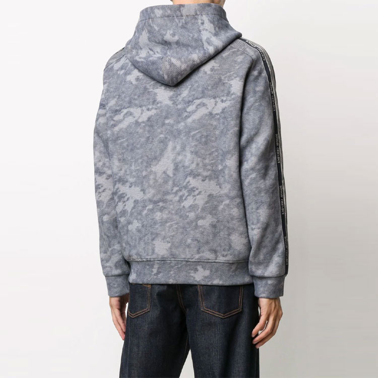 Details for Emporio Armani Hoodie Lengan Panjang Biru Kesan Bleach 6H1MA5-1JDUZ-F942