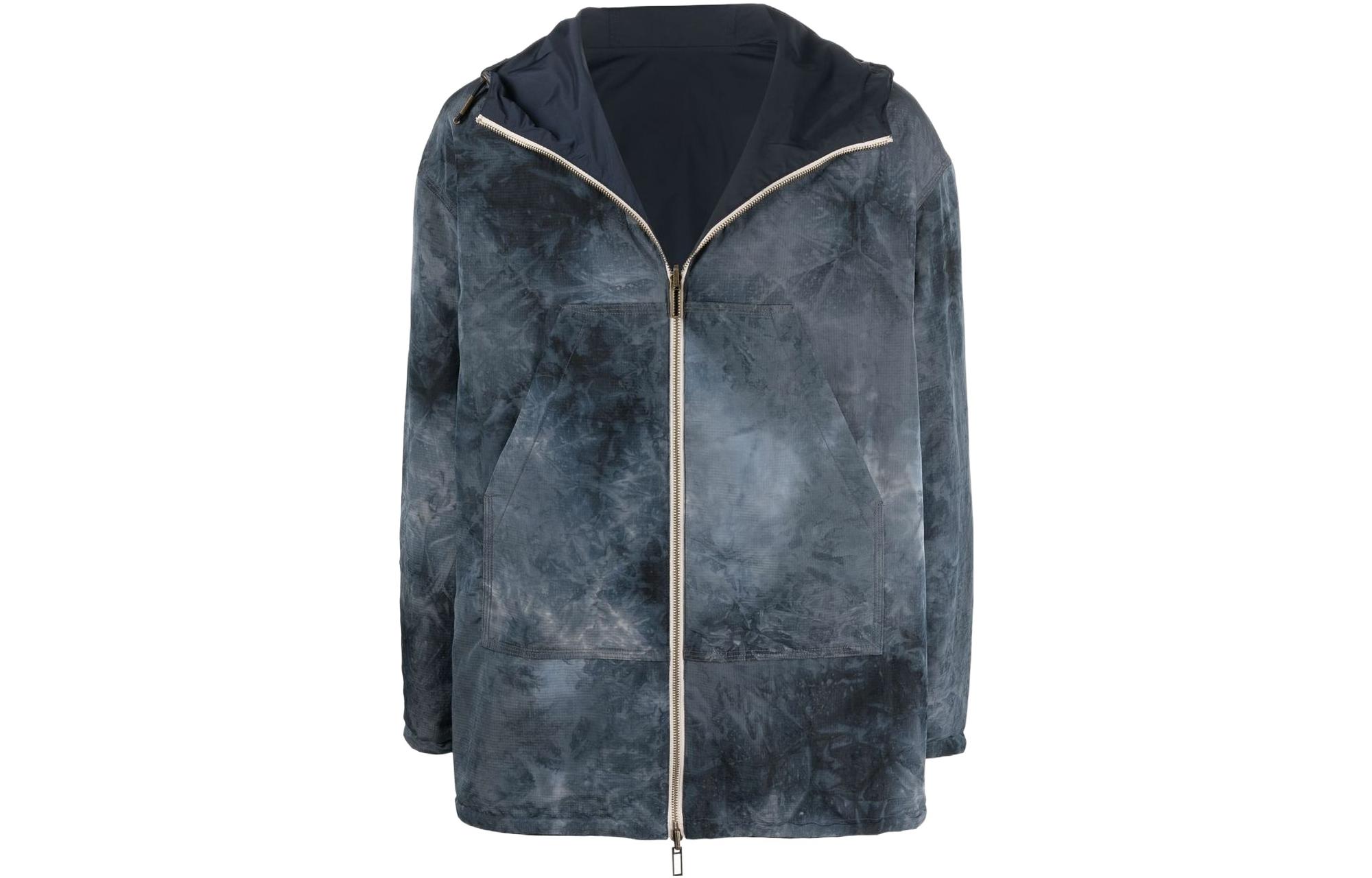 Emporio Armani Bleached Effect Grey Hooded Jacket 3L1BC-31NAU-ZF640