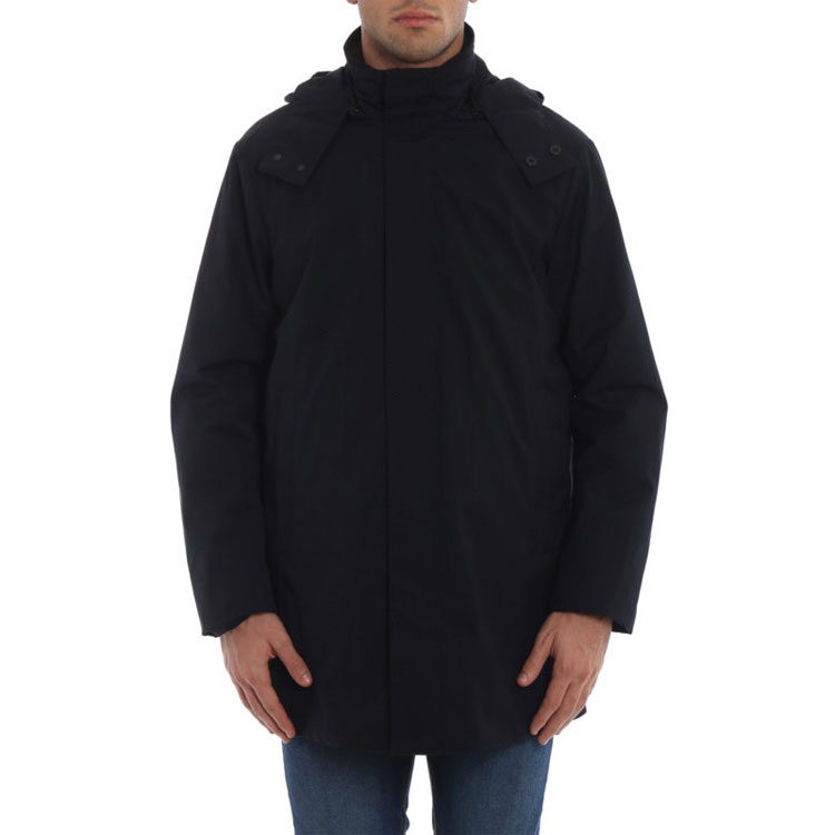 Shop Emporio Armani 藍色混紡連帽外套 6Z1L72-1NWGZ-0948