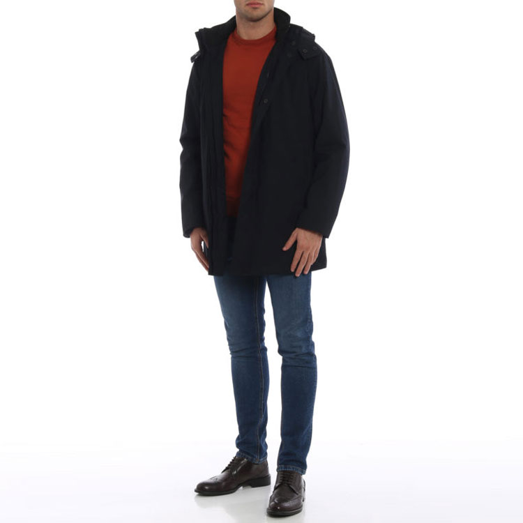 Details for Emporio Armani 藍色混紡連帽外套 6Z1L72-1NWGZ-0948