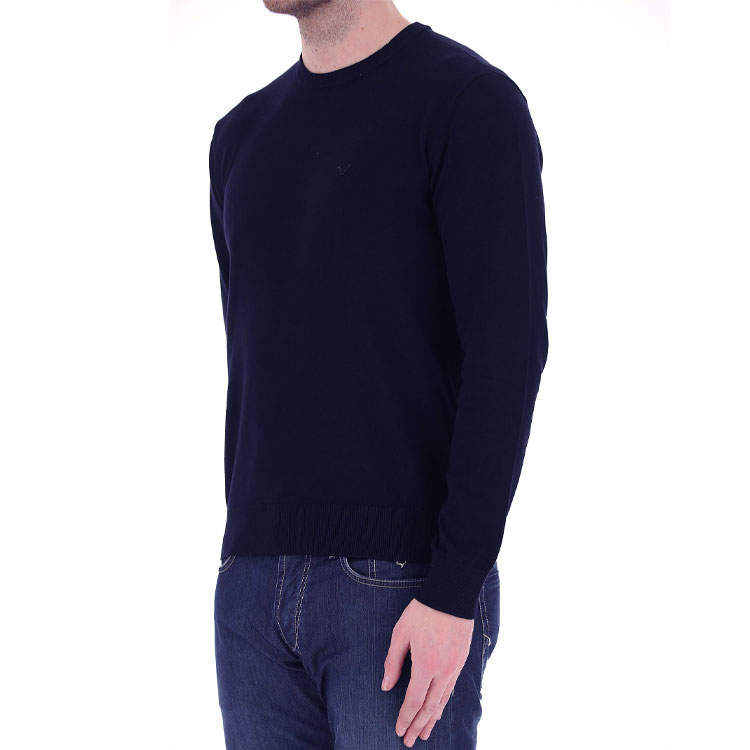 EMPORIO ARMANI Blue Crew Neck Long Sleeve Fitted Knit Sweater 8N1MA-11MPQ-Z924 圖 7