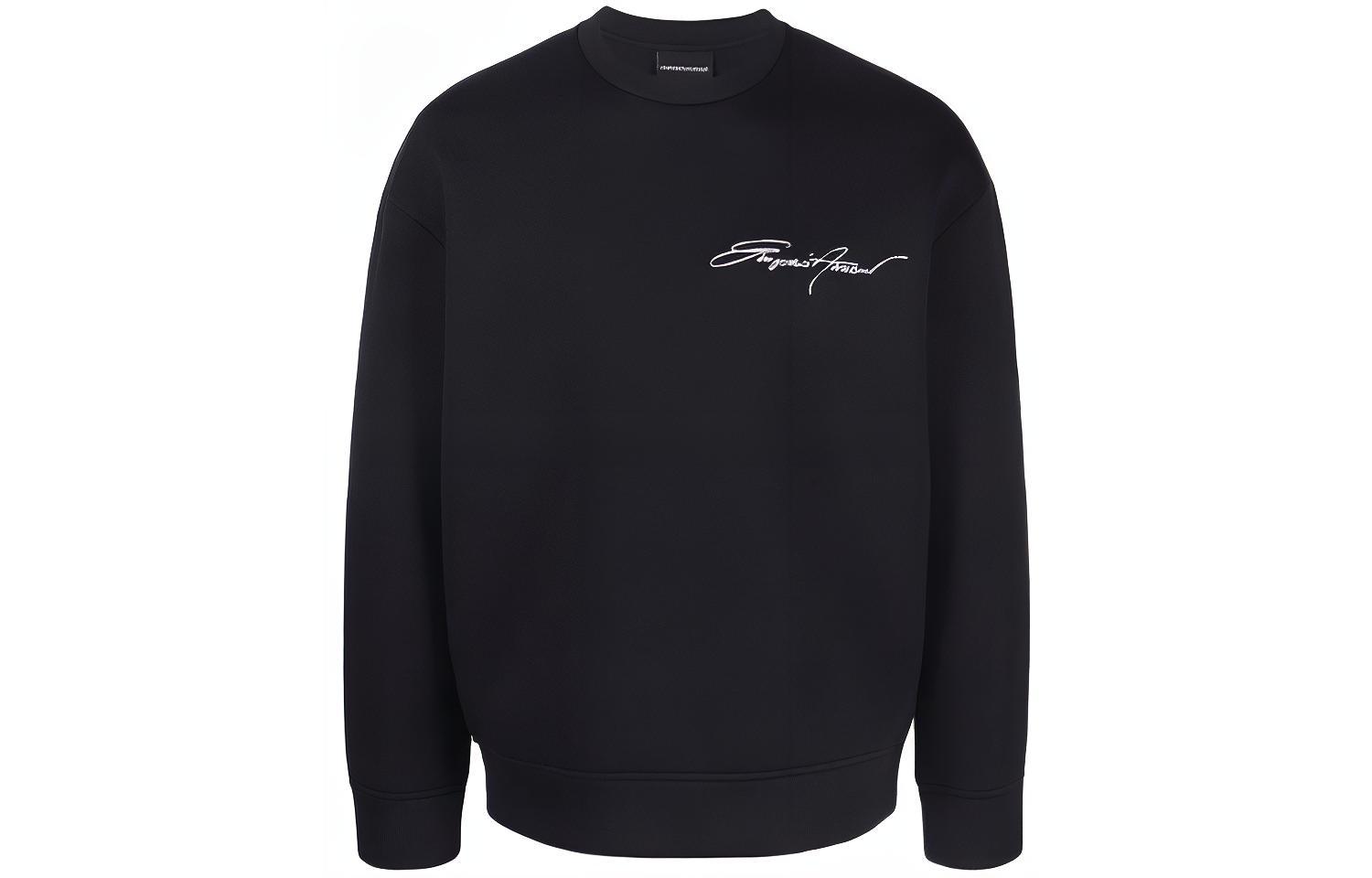Emporio Armani Blue Crewneck Sweatshirt with Embroidered Logo 6K1M71-1JUWZ-0920