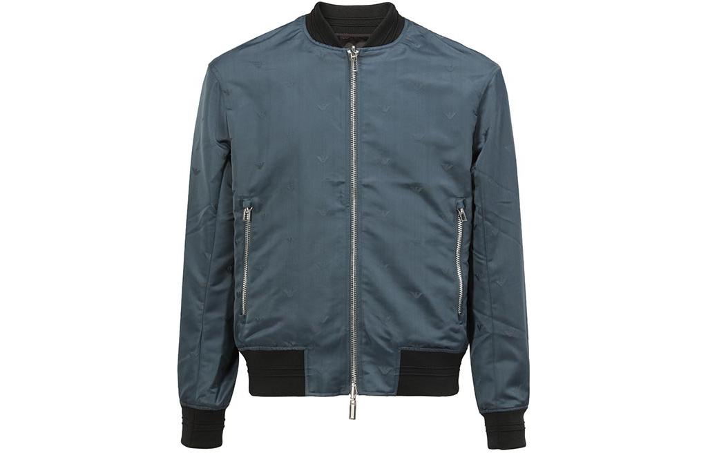 Emporio Armani Blue Eagle Logo Embroidered Zip-Up Jacket 3L1BA5-1NCKZ-09G5