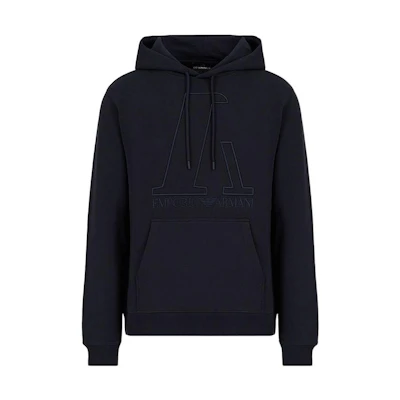 Emporio Armani Blue Embroidered Logo Hoodie 6K1M6T1-JT2Z1-0922