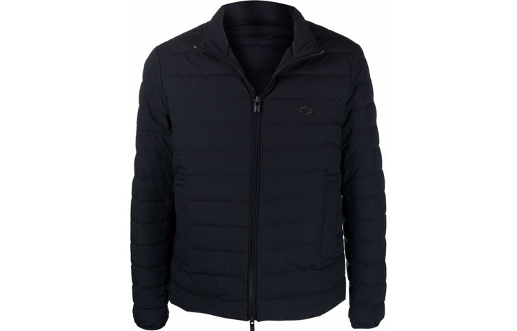 Order Emporio Armani Jaket Puff Biru Slim Fit dengan Kolar Berdiri. 8N1BQ2-1NLRZ-0920