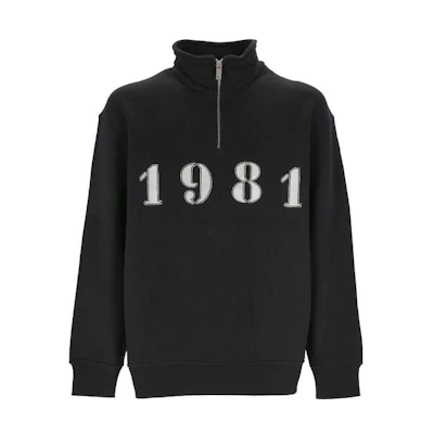 Emporio Armani Blue Half-Zip Sweatshirt with Letter Print 6R1MFV-1JFGZ-09L1