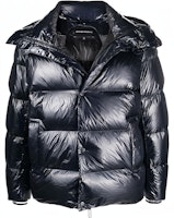 EMPORIO ARMANI Blue Hooded Zip-Up Long Sleeve Down Jacket 6K1B88-1NPDZ-0920 EMPORIO ARMANI Blue Hooded Zip-Up Long Sleeve Down Jacket 6K1B88-1NPDZ-0920