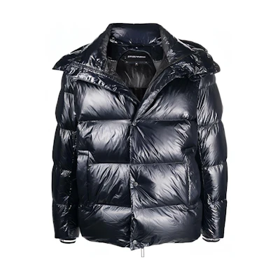 EMPORIO ARMANI Blue Hooded Zip-Up Long Sleeve Down Jacket 6K1B88-1NPDZ-0920