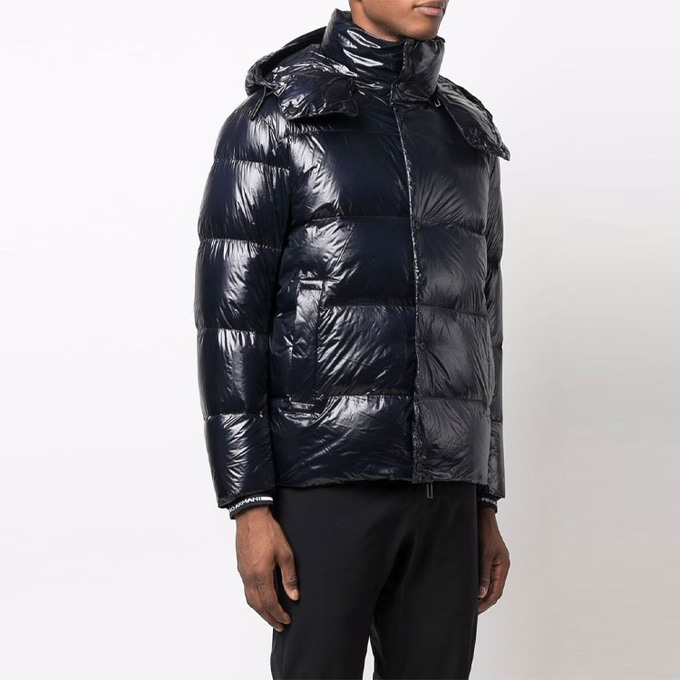 Purchase EMPORIO ARMANI 蓝色连帽拉链长袖羽绒外套 6K1B88-1NPDZ-0920