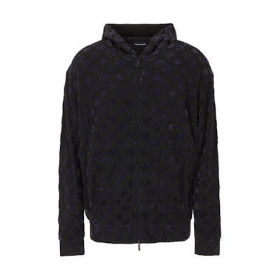 Emporio Armani Blue Letter Jacquard Hooded Zip-Up Sweatshirt 6RSB72S-JSVZ1-PZF2